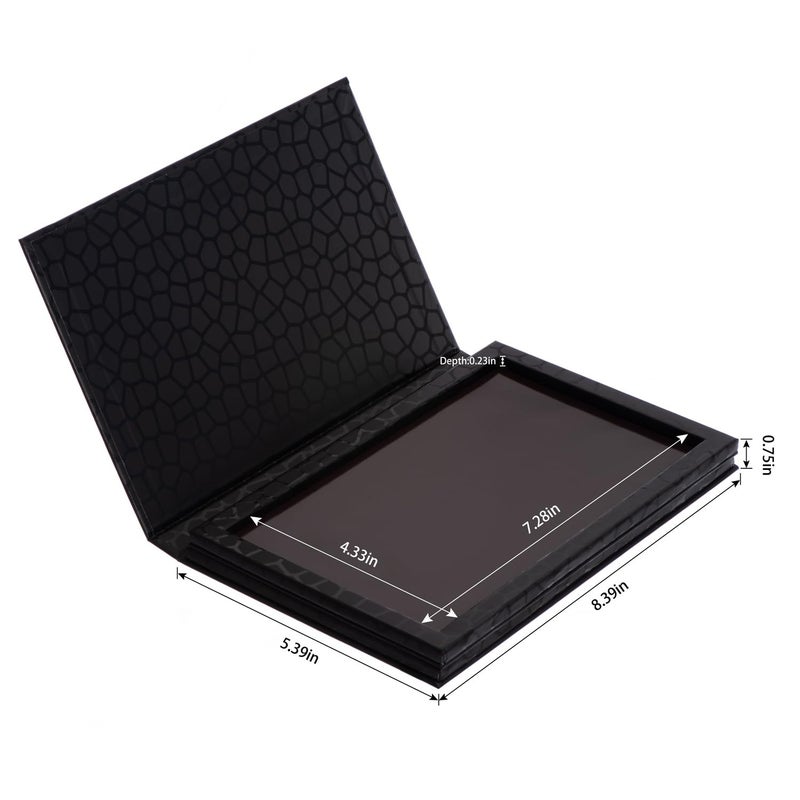 Allwon 2-Layer Book Shaped Magnetic Palette Large Empty Makeup Palette Storage Box for Eyeshadow Lipstick Blush Powder (Black) - Image 3